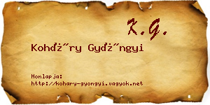 Koháry Gyöngyi névjegykártya
