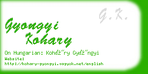 gyongyi kohary business card